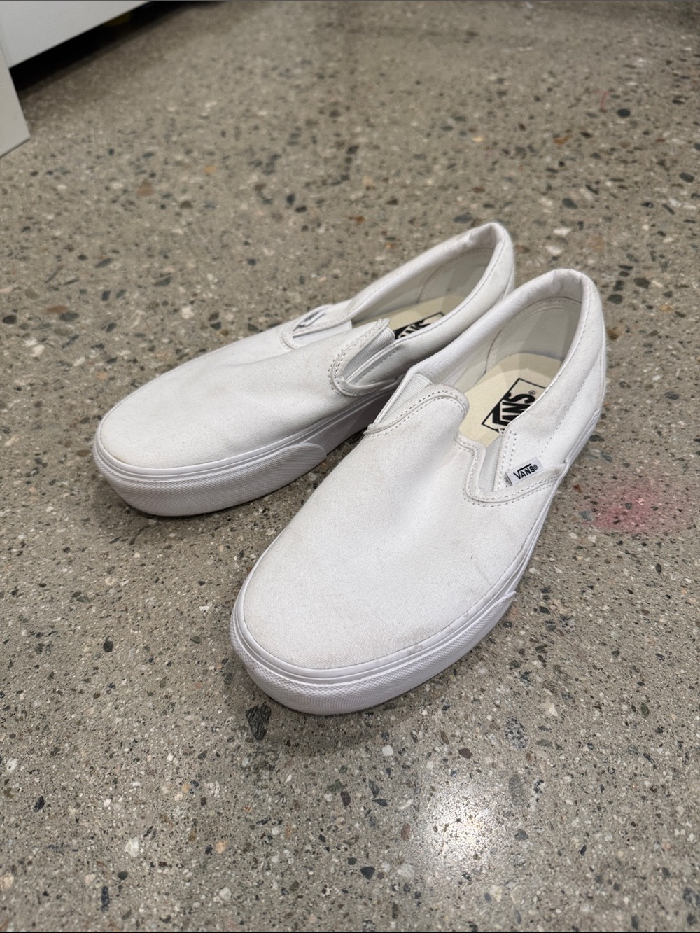 Vans White Classic Slip-On Canvas Loafers